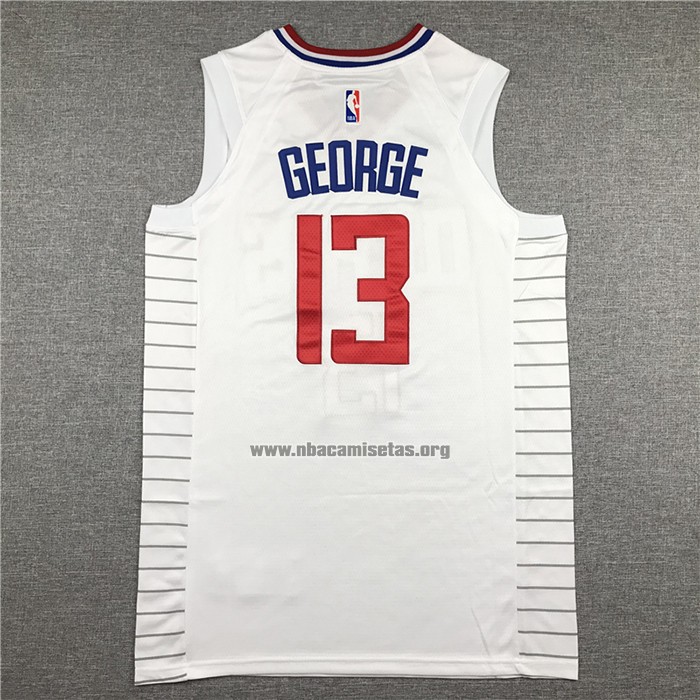 Camiseta Los Angeles Clippers Paul George NO 13 Association 2017-18 Blanco